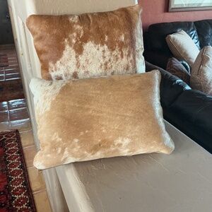 Cowhide pillow set of 2